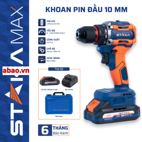 Máy khoan pin đầu kẹp 10mm STAKA