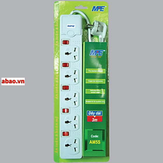 Ổ cắm điện 5 lỗ đa năng 5 công tắc dây 3m
