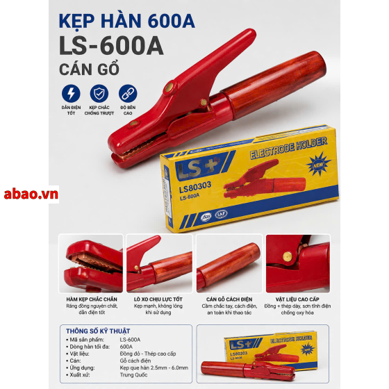 Kẹp hàn cán gỗ 600A 