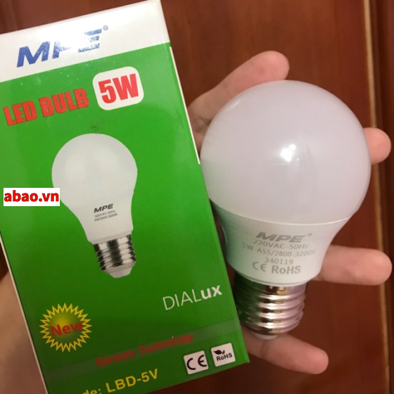 Bóng led 5W MPE trắng và vàng