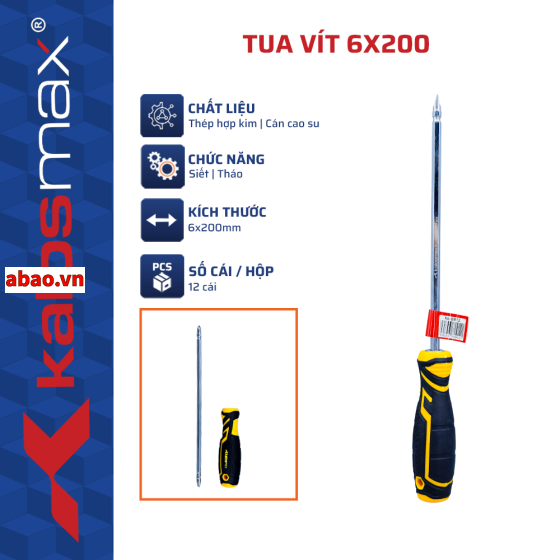 Tua vít 2 đầu 6x200 Kalosmax