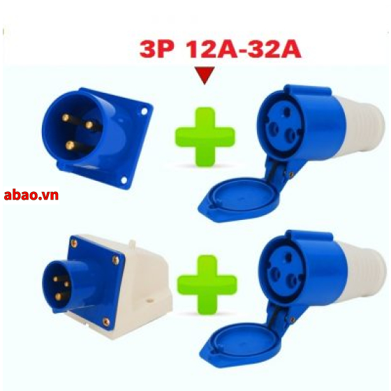 Combo phích+ổ cắm công nghiệp 3 chấu