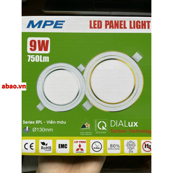 Đèn âm trần 9W viền màu